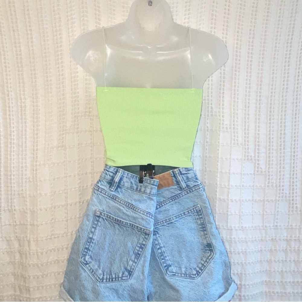 Zara Light Green Ribbed Top - Picture 2 of 5